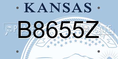 B8655Z Kansas License Plate
