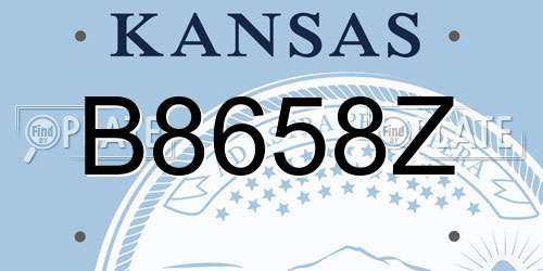 B8658Z Kansas License Plate