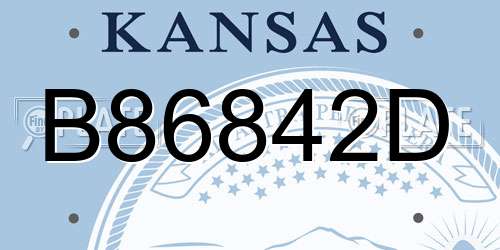 B86842D Kansas License Plate