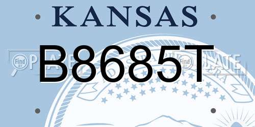 B8685T Kansas License Plate