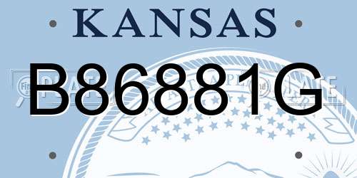 B86881G Kansas License Plate