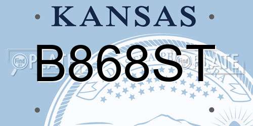 B868ST Kansas License Plate