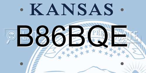 B86BQE Kansas License Plate