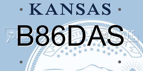 B86DAS Kansas License Plate