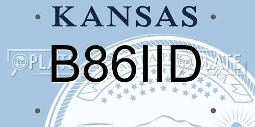 B86IID Kansas License Plate