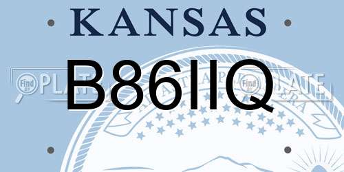 B86IIQ Kansas License Plate