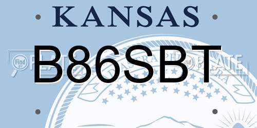 B86SBT Kansas License Plate