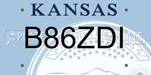 B86ZDI Kansas License Plate