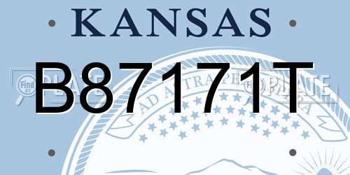 B87171T Kansas License Plate