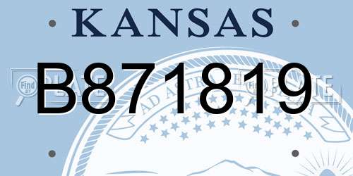 B871819 Kansas License Plate