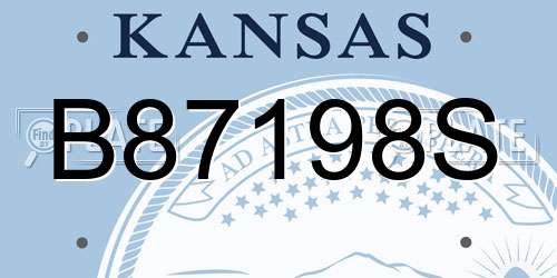 B87198S Kansas License Plate
