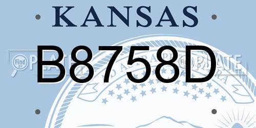B8758D Kansas License Plate