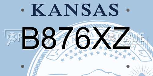 B876XZ Kansas License Plate