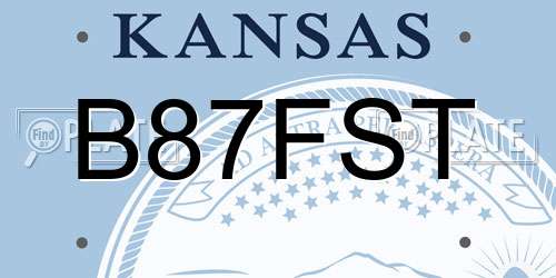 B87FST Kansas License Plate