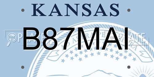 B87MAI Kansas License Plate