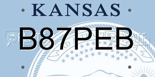 B87PEB Kansas License Plate