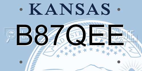 B87QEE Kansas License Plate