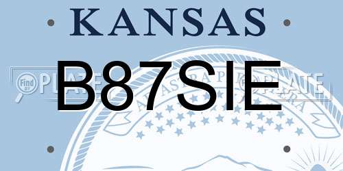 B87SIE Kansas License Plate