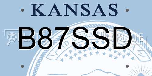 B87SSD Kansas License Plate