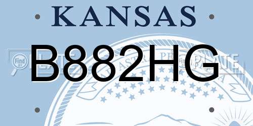 B882HG Kansas License Plate