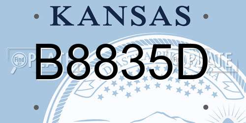 B8835D Kansas License Plate