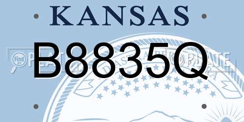 B8835Q Kansas License Plate