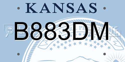 B883DM Kansas License Plate