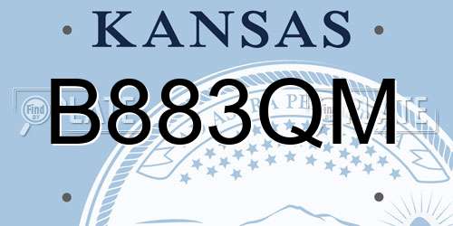 B883QM Kansas License Plate