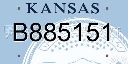 B885151 Kansas License Plate