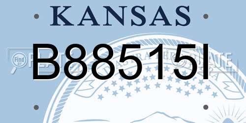 B88515I Kansas License Plate