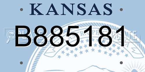 B885181 Kansas License Plate