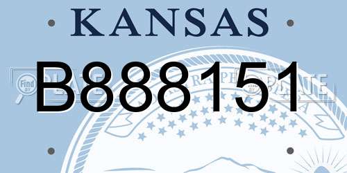 B888151 Kansas License Plate