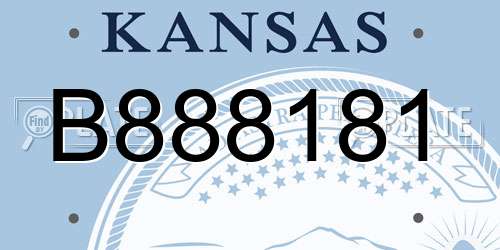B888181 Kansas License Plate