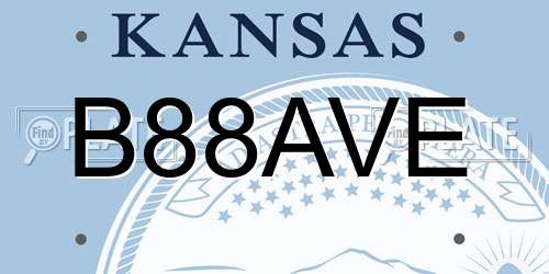 B88AVE Kansas License Plate