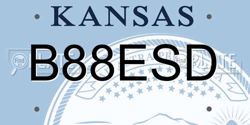 B88ESD Kansas License Plate