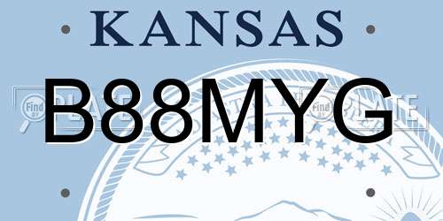B88MYG Kansas License Plate