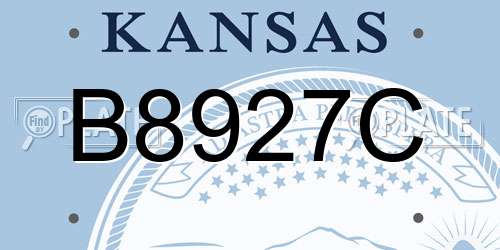 B8927C Kansas License Plate
