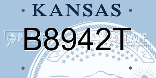 B8942T Kansas License Plate
