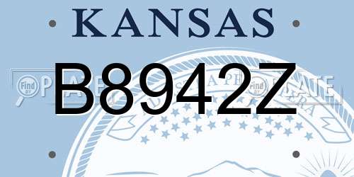 B8942Z Kansas License Plate