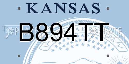 B894TT Kansas License Plate