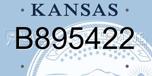 B895422 Kansas License Plate