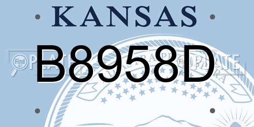 B8958D Kansas License Plate