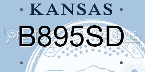 B895SD Kansas License Plate
