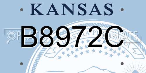 B8972C Kansas License Plate