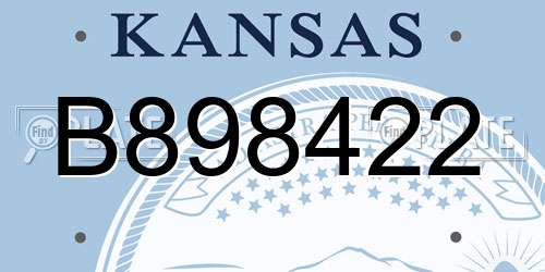 B898422 Kansas License Plate