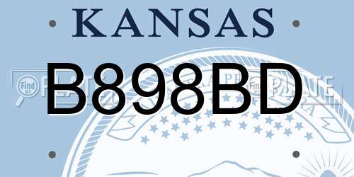 B898BD Kansas License Plate