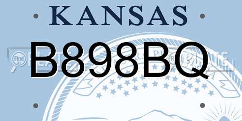 B898BQ Kansas License Plate