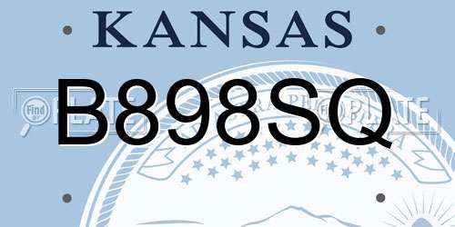 B898SQ Kansas License Plate