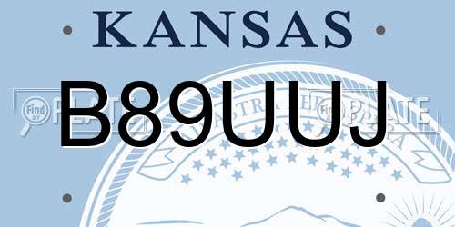 B89UUJ Kansas License Plate