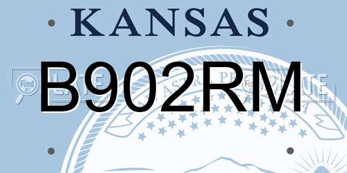 B902RM Kansas License Plate